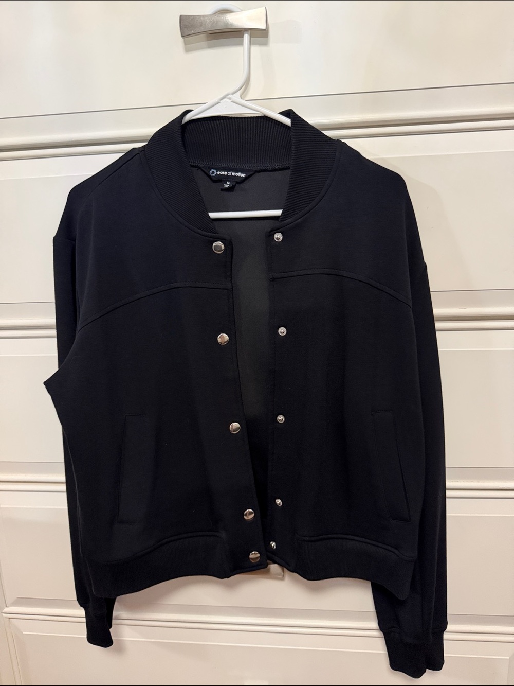 Classic Black Jacket with Snap Front